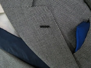 Oxxford clothes Rare Editions salt pepper hounds tooth two button full suit 46 L - Picture 1 of 19