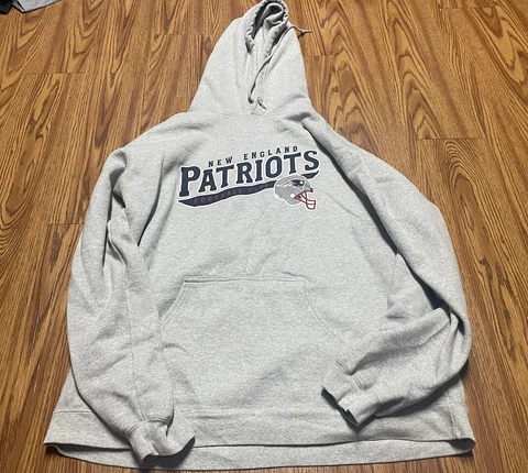 MENS XL Reebok Hoodie Gray New England Patriots  VINTAGE Cover