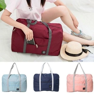 Barrel Bag Holdall Duffle Foldable Bag Holiday Sports Gym Handheld Bag - Picture 1 of 15