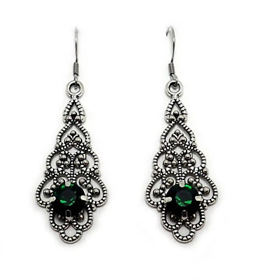 Gothic Victorian Earrings Bridal Wedding Medieval Renaissance Steampunk Jewelry - Image 1 of 2