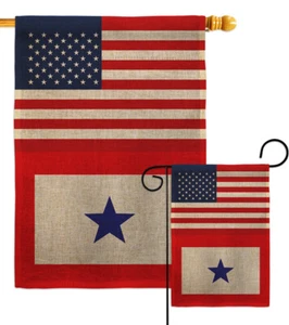 US Blue Star Sackleinen Garten Flagge Dienst Streitkräfte Geschenk Hof Haus Banner - Bild 1 von 17