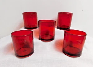 E7 - Artland mundgeblasenes Bubble Glas Iris Rubinrot Double Old Fashioned Gläser - 5 - Bild 1 von 5