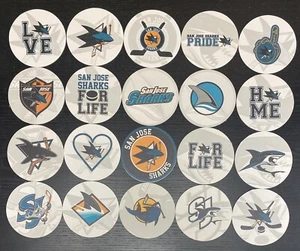 Lotto di 20 sottobicchieri rotondi in cartone San Jose Sharks Hockey NHL 4’’’ idea regalo - Foto 1 di 1