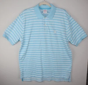 BROOKS BROTHERS Herren Lt Blau Gestreift Gr. M Pullover Kurzarm Poloshirt - Bild 1 von 8