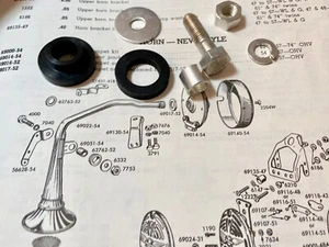 Harley K Model Sportster Bugle Trumpet Horn Rubber Mount Kit 52-64 OEM# 69051-54 - Bild 1 von 2