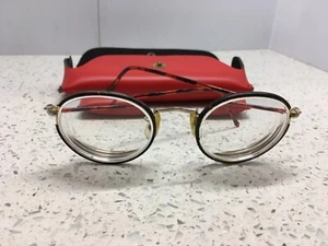 vtg devon round eye glasses tortoise frame from Japan With Case 47/22 - Picture 1 of 7