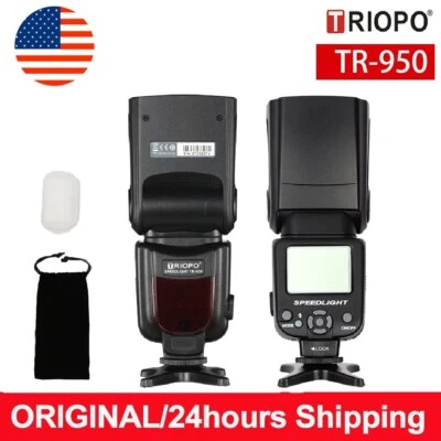 US TRIOPO TR-950 Camera Flash Light Speedlite for Nikon D3400 Canon 650D 7D Fuji - Image 1 of 4