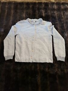 J Crew Womens XS White Gray Wool Blend Button Down Cardigan Sweater Long Sleeve