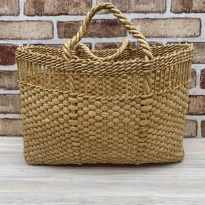 Stroh gewebt Beuteltasche Strandtasche Handtasche Tasche Naturfaser rustikal Boho - Bild 1 von 8