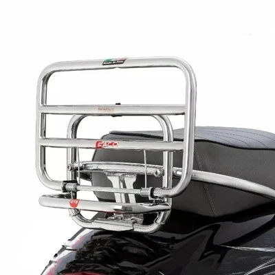 PORTAPACCHI POSTERIORE PER PIAGGIO 300 VESPA GTS 2011/2018 CROMATO FACO - Immagine 1 di 3
