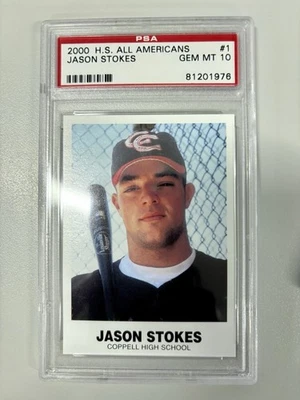 #12 2000 Coppell TX High School All Americans #1 JASON STOKES PSA GEM MINT 10 - Image 1 of 2