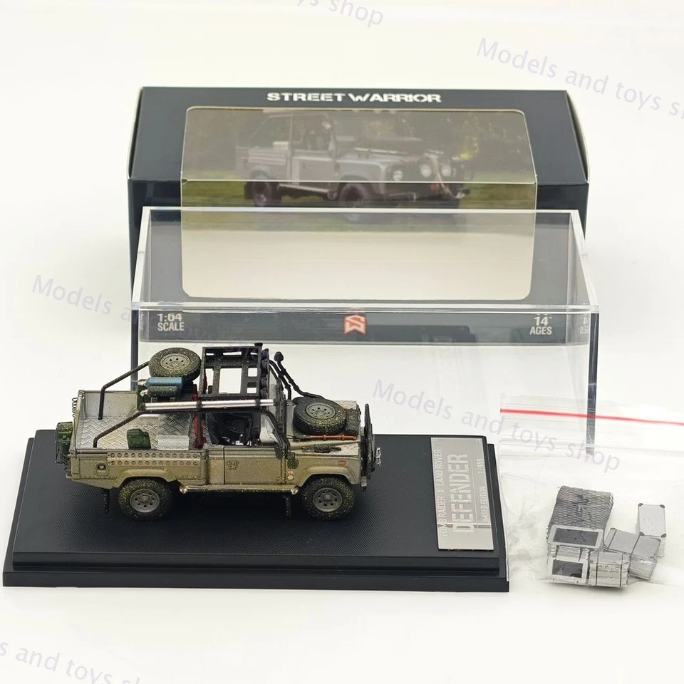 STREET WARRIOR SW 1:64 Defender Tomb Raider x Lan~over Limited 499 Diecast Model Car