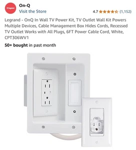 Legrand Onq In Wall Tv Power Kit Tv Outlet Wall Kit Powers Multiple Devices Cabl - Afbeelding 1 van 9