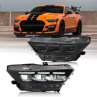 Par de faros LED para Ford Mustang 2015 2016 2017 conjunto de faros delanteros Foto 1 de 4