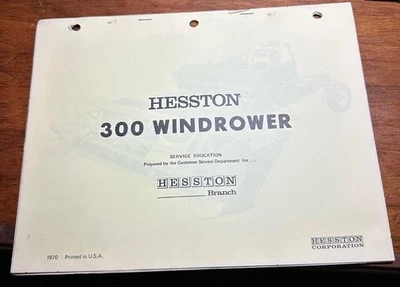 1970 HESSTON Windrower 300 Dealer Shop Service Parts Repair Education Guide - Image 1 of 4