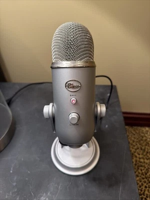 Blue Yeti Silver USB Microphone by Logitech – Pro Condenser Mic for Streaming - Image 1 of 4