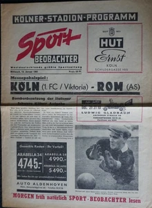 Cuaderno de Programa de Fútbol 60/61 EC 1. FC Colonia - AS Roma - Imagen 1 de 1