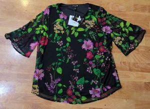 Top Anthony Originals nero con copertura in rete floreale - nuovo con etichetta - XL - Foto 1 di 2