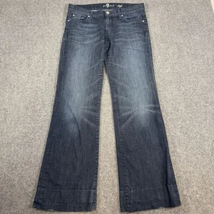 7 For All Mankind Dojo Jeans Damen 30 (passt 32x32) Flare Low Rise Dark Wash - Bild 1 von 15