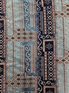 Upholstery Fabric Velour 4½Yds Blue Gold Renaissance Victorian Chair Seat Covers - Picture 1 of 3