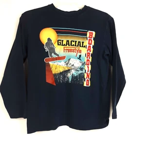 Glacial Freestyle Snowboarding PLACE T SHIRT Graphics Kids Youth (L-10/12) Navy - Picture 1 of 5
