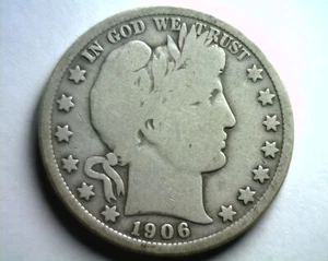 1906 FRISEUR HALBER DOLLAR GUT/SEHR GUT G/SEHR GUTER VG SCHÖNE ORIGINALMÜNZE VON BOBS MÜNZEN - Bild 1 von 2