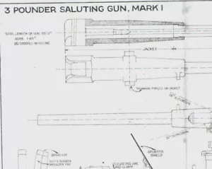 PLAN NUMÉRIQUE pour un modèle de construction navale "3 LIVRES PISTOLET DE SALUT" - Photo 1 sur 1
