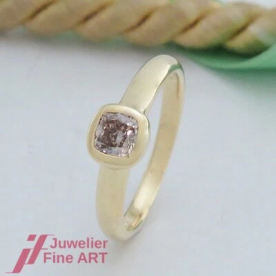 klassischer Solitär- Ring mit 1 Asscher- Diamant ca. 0,50ct - 14K/585 Gelbgold - Bild 1 von 4