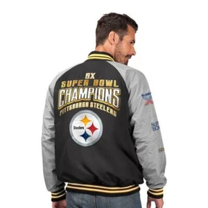 NFL Pittsburgh Steelers 6 time Super Bowl Champion Varsity Jacket - Size : XL - Picture 1 of 2