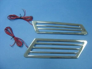 TWO STAINLESS STEEL LED LIGHTS FENDER AIR VENT FRAMES MERCEDES BENZ W463 G-CLASS - Picture 1 of 6
