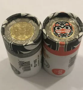 2020 BILL REID Haida Bear Toonie $2 Color + No-Color Canada Special RCM Rolls - Picture 1 of 7
