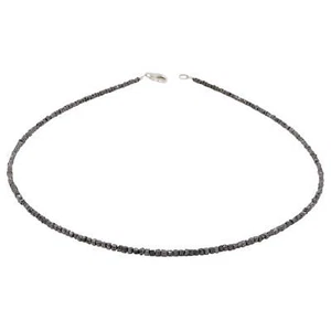 Collana con diamanti collier diamanti neri diamanti grezzi grigio antracite argento 925 - Foto 1 di 4