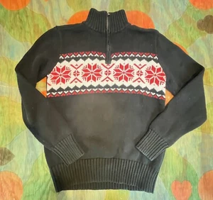 Chaps Youth Boys Size Large 14/16 Mock Neck Sweater 1/4 Zip Winter Christmas - Picture 1 of 6