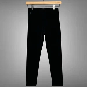 Polo Ralph Lauren Girls Pants Medium Black Velvet Leggings Pull On Dressy Casual - Picture 1 of 15