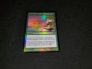 MTG 1x Champions of Kamigawa green rare LP German FOIL Glimpse of Nature - Picture 1 of 2