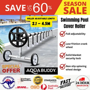 Aquabuddy Swimming Pool Cover Roller Reel Adjustable Solar Thermal Blanket - Picture 1 of 8
