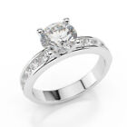 Bridal 18K White Gold Round Cut Diamond Engagement Ring 1.64 CT D/SI2