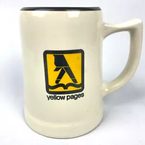 Yellow Pages Fingers Walking Advertising Buntingware Stein 5 1/4" Tall Vintage - Picture 1 of 8
