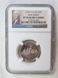 1999 S Clad Proof New Jersey State Quarter - NGC PF 70 UC (Portrait) Guide $120 - Picture 1 of 2