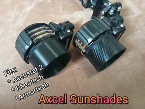 * Axcel Scope Sunshades * Hooded Lens Retainer - Accustat 2, Armortech, Rheotech - Picture 1 of 9