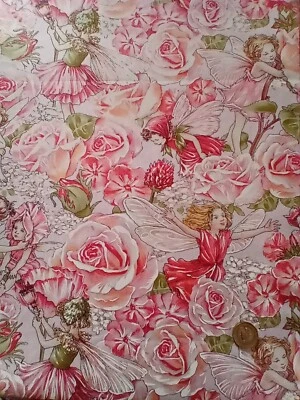Michael Miller Fabric - SWEET GARDEN Flower Fairies 100% Cotton per FAT QUARTER - Image 1 of 4