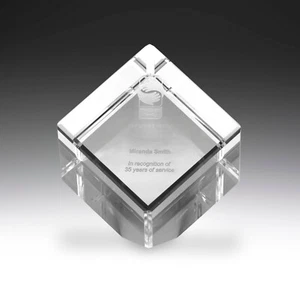 CORPORATE EXECUTIVE AWARD TROPHY CRYSTAL CUBE LASER ENGRAVING - Imagen 1 de 1