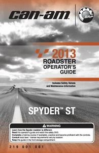 Libro manual del propietario Can Am SPYDER ST 2013 - Imagen 1 de 12