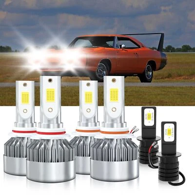 Faros antiniebla blancos de haz alto bajo para Chrysler Daytona 1993 LED Foto 1 de 4