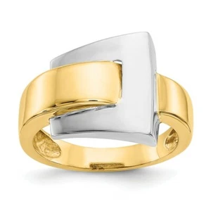 Anillo con hebilla de oro amarillo/blanco de dos tonos de 14k  - Imagen 1 de 5