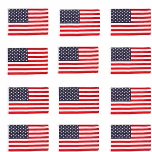 Wholesale lot 12 3' x 5' ft. USA US American Flag Stars Grommets United States - Picture 1 of 9