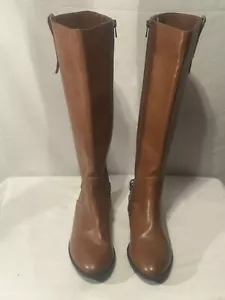Sam & Libby Equestrian Style knee high riding boots side zip cognac size 8 EUC - Picture 1 of 12