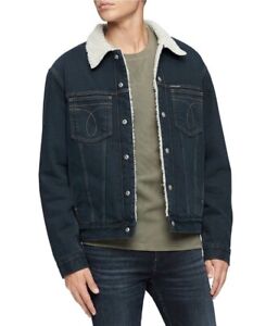 CALVIN KLEIN JEANS Iconic Deadwood Men’s Sherpa Jeans Denim Jacket Size XL $120