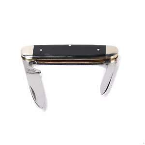 VTG NOS RARE GERMAN GEBR ROOD SOLINGEN BUFFALO HORN 2 BLADE FOLDING POCKET KNIFE - Picture 1 of 13