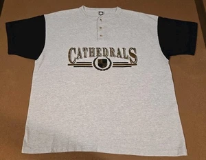 Vintage Cotton Traders Cathedrals Grey With Black Sleeves Polo Made In USA  - Picture 1 of 11